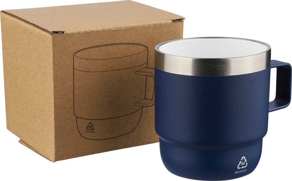 Gerecycled roestvrijstalen dubbelwandige drinkbeker (180 ml) Lilia