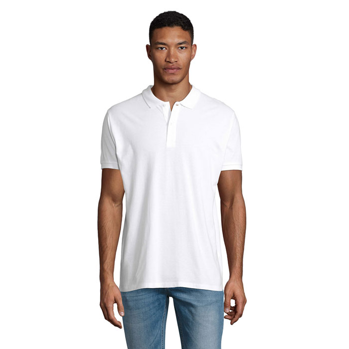 PLANET MEN - PLANET HEREN Polo 170g - kopen of bedrukken - wit