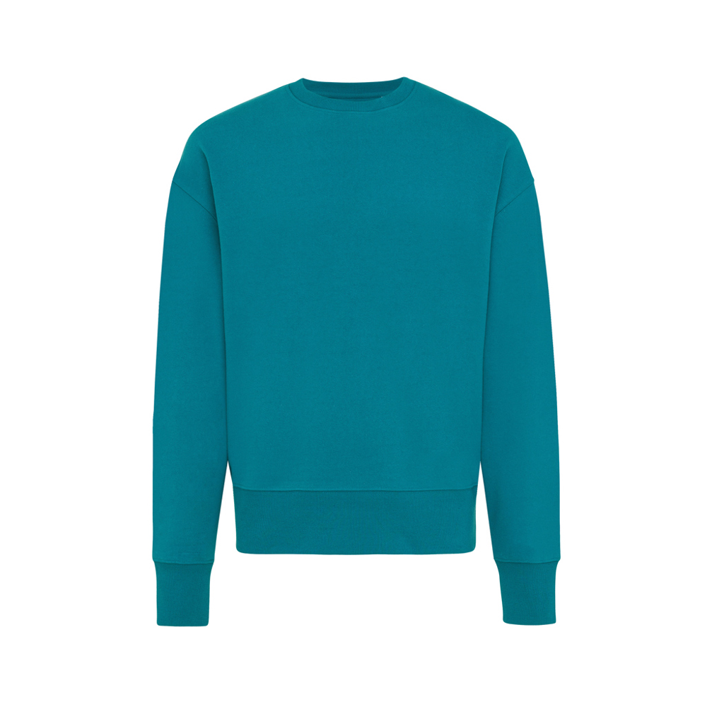 IQONIQ Kruger gerecycled katoen relaxed sweater - voor bedrijven en relatiegeschenken - verdigris (± PMS 18-4834TCX)