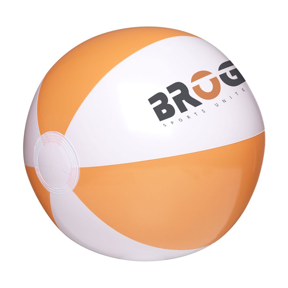 BeachBall Ø 27 cm strandbal - kopen of bedrukken - wit/oranje