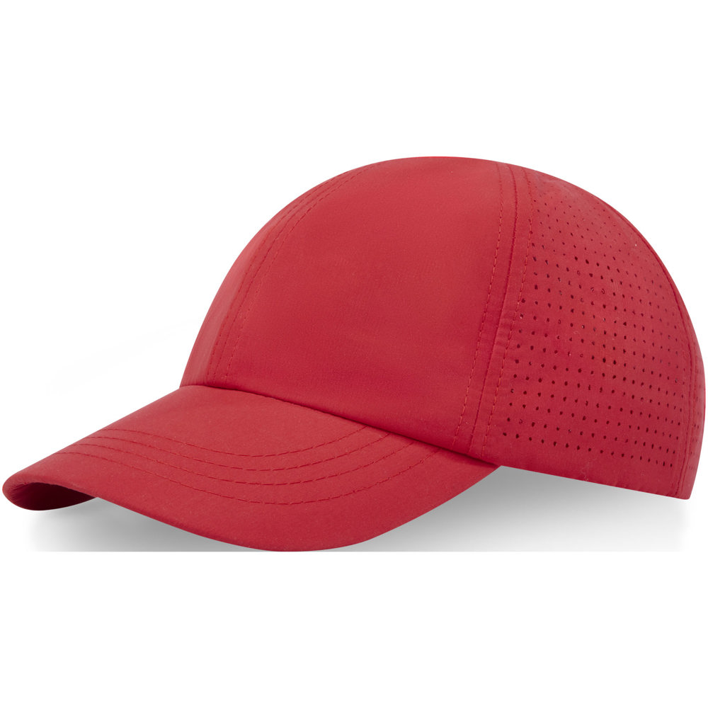 Mica GRS gerecyclede cool fit cap met 6 panelen - voor bedrijven en relatiegeschenken - Rood