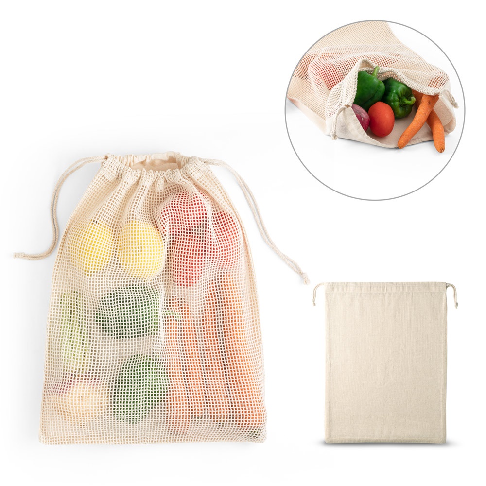 NAPOLI. 100% katoenen tas (120 g/m²) met 100% katoenen mesh aan de voorkant (100 g/m²) - voor bedrijven en