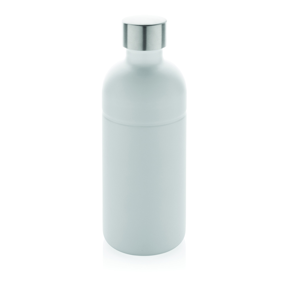 Soda RCS gecertificeerde gerecycled rvs drinkfles - met logo of onbedrukt bestellen - wit (± PMS White)