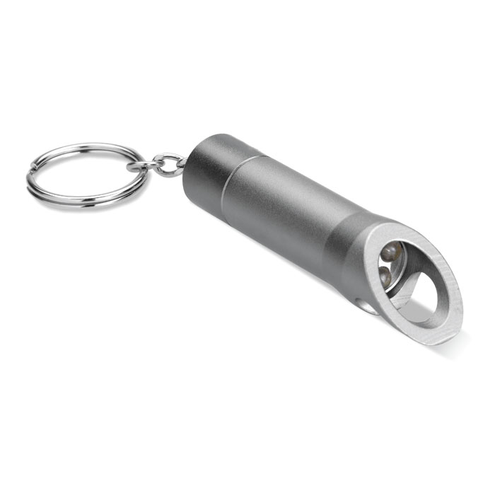 LITOP - Metalen sleutelhanger met LED - kopen of bedrukken - Steengrijs
