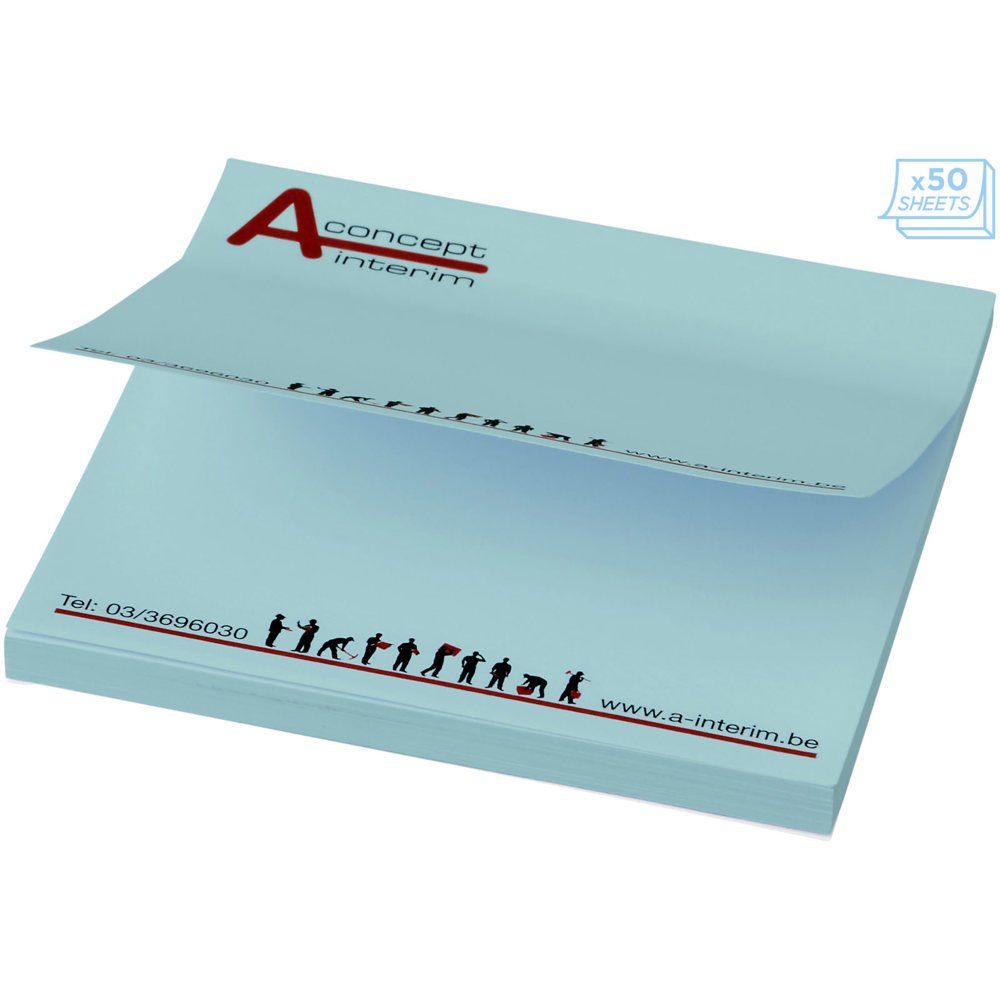 Sticky-Mate® sticky notes 75x75 mm - voor bedrijven en relatiegeschenken - Lichtblauw