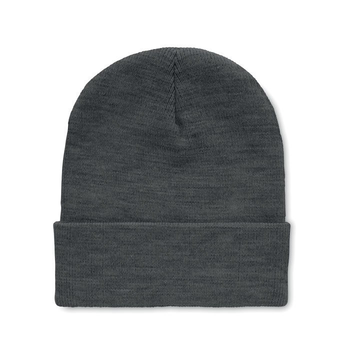 POLO RPET - RPET Beanie met omslag - voor bedrijven en relatiegeschenken - wit/zwart