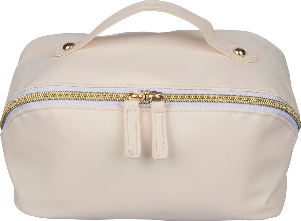 Gerecyclede PU-toilettas Alon - met logo of onbedrukt bestellen - Beige