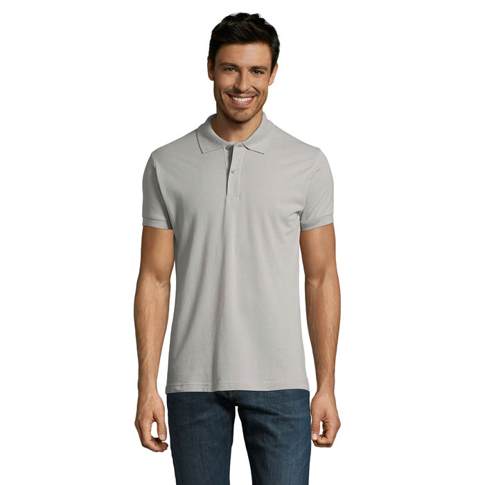 PERFECT MEN - PERFECT HEREN Polo 180g - voor bedrijven en relatiegeschenken - Zuiver Grijs