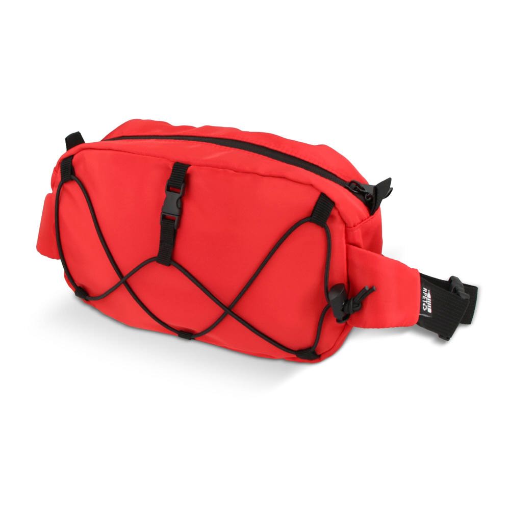 Crossbodytas R-PET met trekkoord - met logo of onbedrukt bestellen - Rood