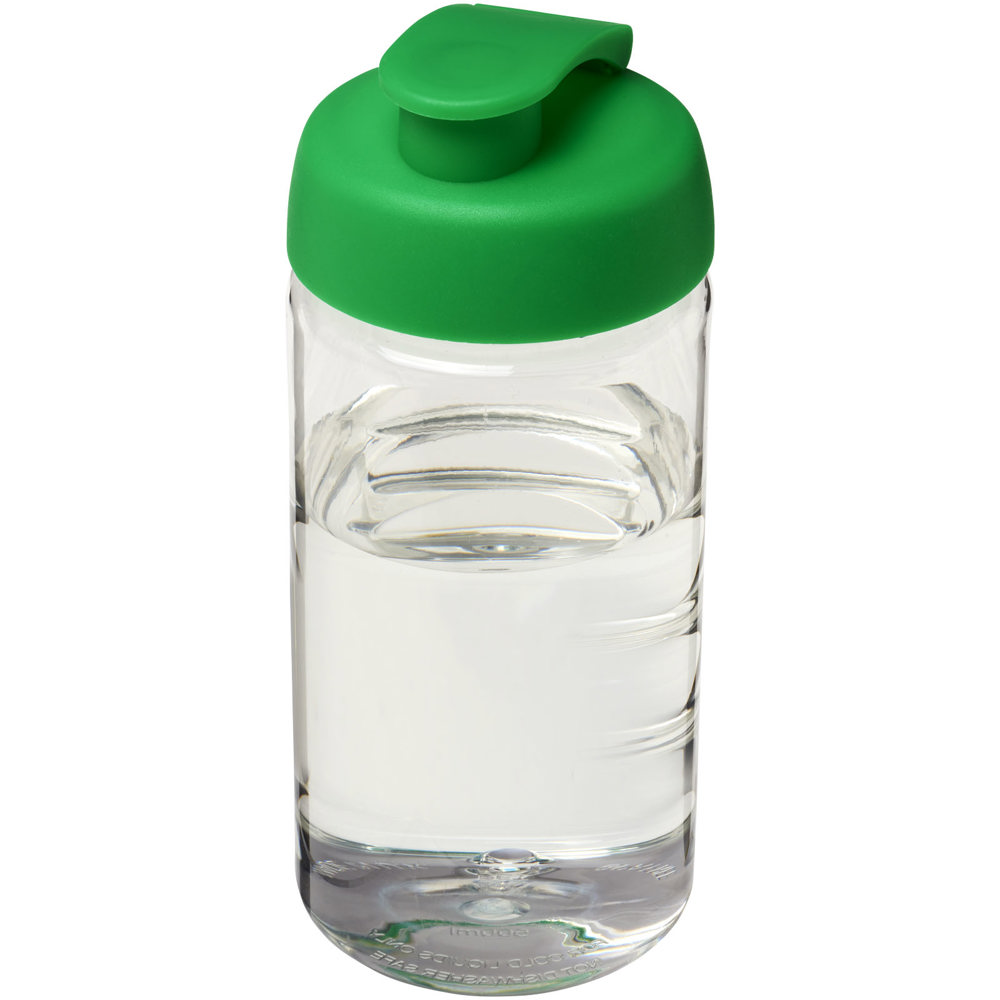 H2O Active® Bop 500 ml sportfles met flipcapdeksel - bedrukt of onbedrukt verkrijgbaar - Transparent, Groen