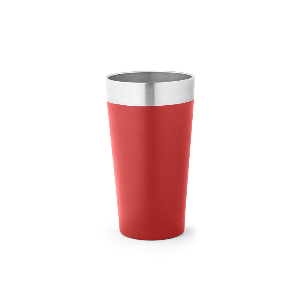 GRACE. Thermosbeker van roestvrij staal 540 mL - met logo of onbedrukt bestellen - Bordeaux rood