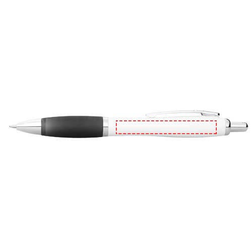 Nash balpen met witte houder en gekleurde grip (zwarte inkt)