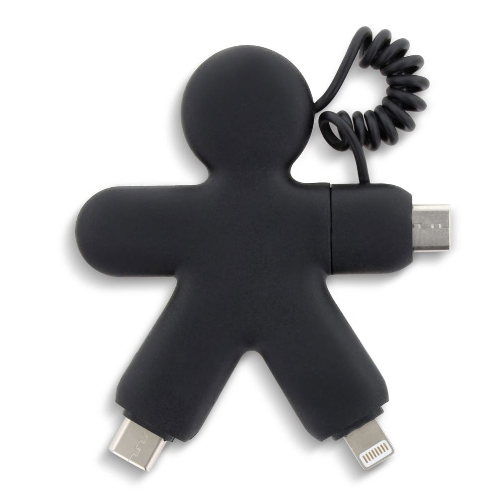 2064 | Xoopar Buddy Eco Charging Cable - kopen of bedrukken - Zwart