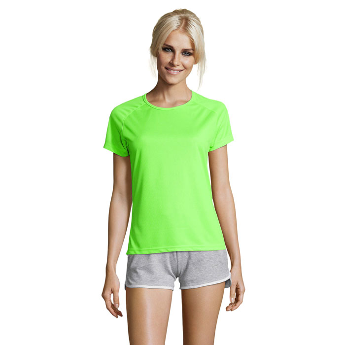SPORTY WOMEN - SPORTYdames t-shirt 140g - kopen of bedrukken - Neon Groen