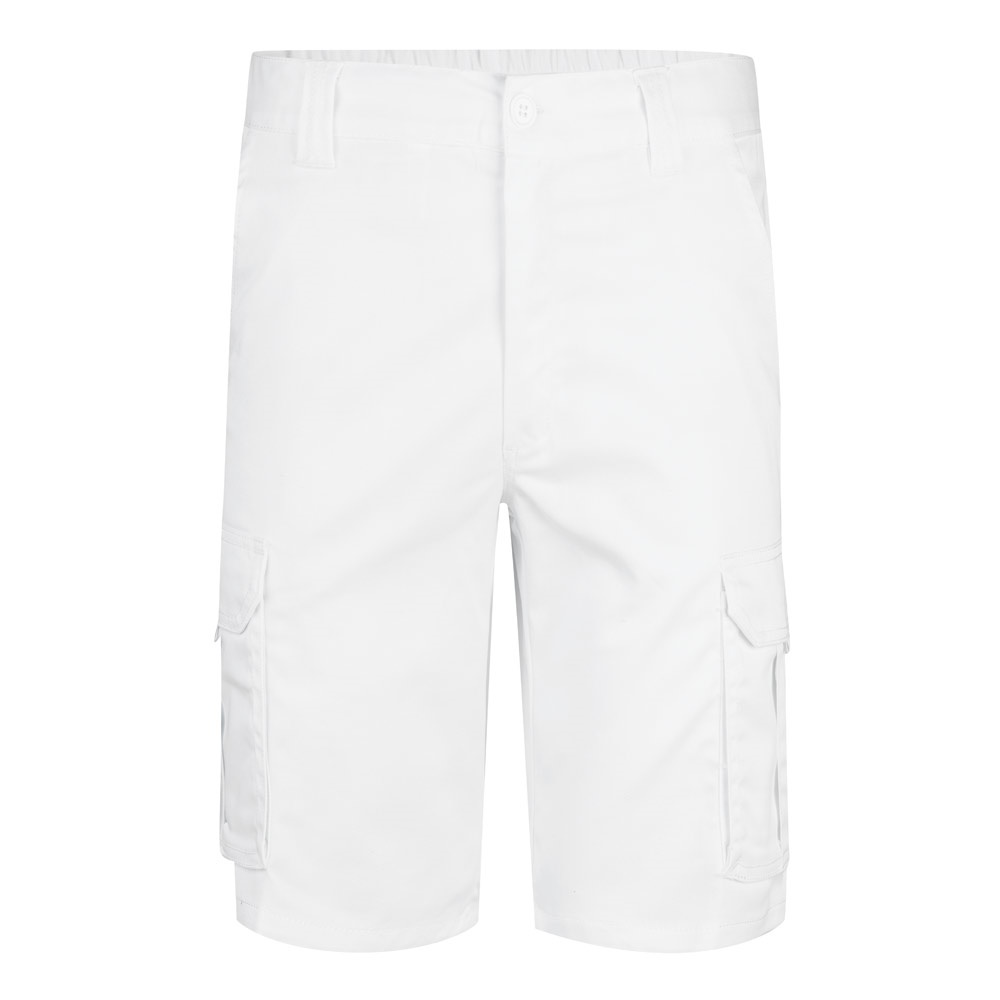 VL HEBE. Stretch bermuda met meerdere zakken (240g/m²), van katoen (46%), EME (38%) en polyester (16%) - Wit