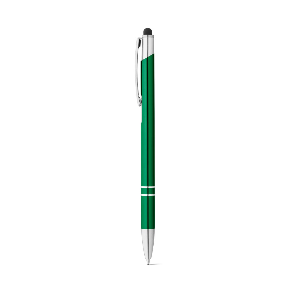 GALBA. Aluminium balpen met touch tip en clip - met logo of onbedrukt bestellen - Groen