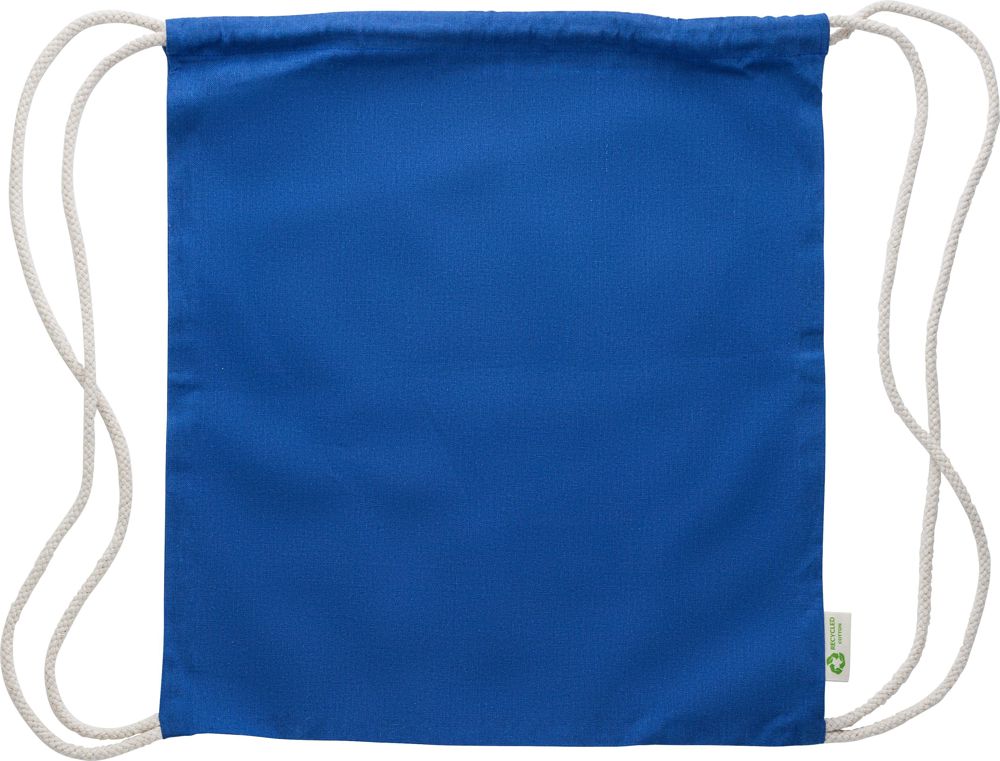 Gerecyclede katoenen trekkoordtas Joy - voor bedrijven en relatiegeschenken - blauw