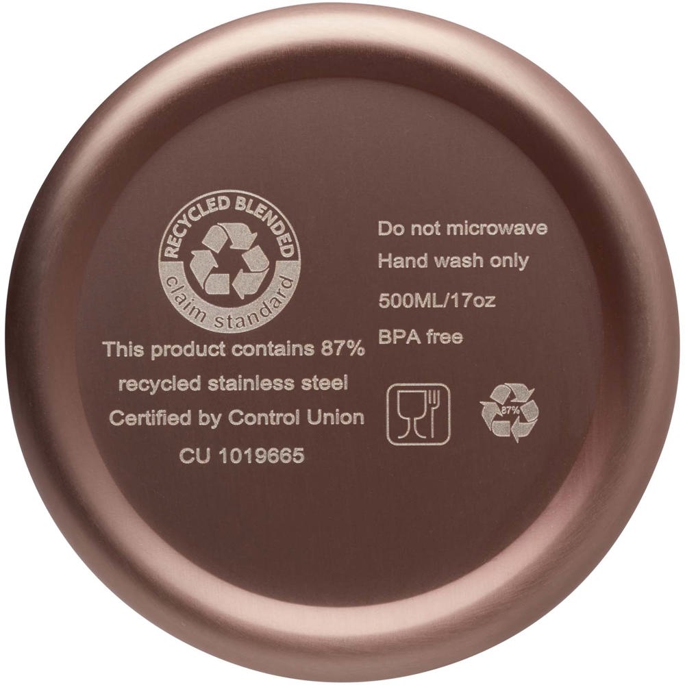 Vasa 500 ml RCS-gecertificeerde gerecyclede roestvrijstalen koperen vacuümgeïsoleerde fles