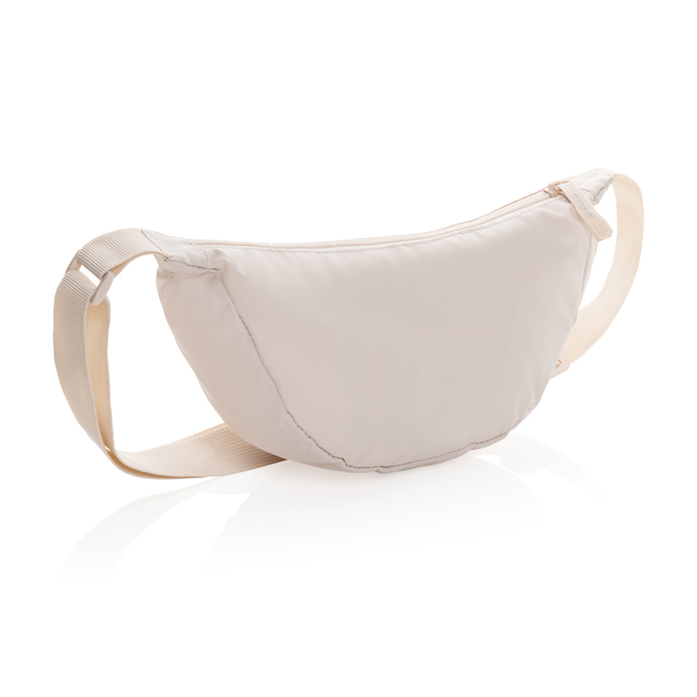 Crescent AWARE™ RPET halve maan sling bag - voor bedrijven en relatiegeschenken - beige (± PMS Warm Grey 1)