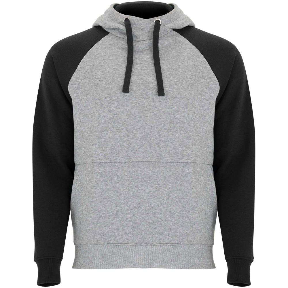 Badet unisex tweekleurige hoodie - met logo of onbedrukt bestellen - Gemêleerd grijs, Zwart