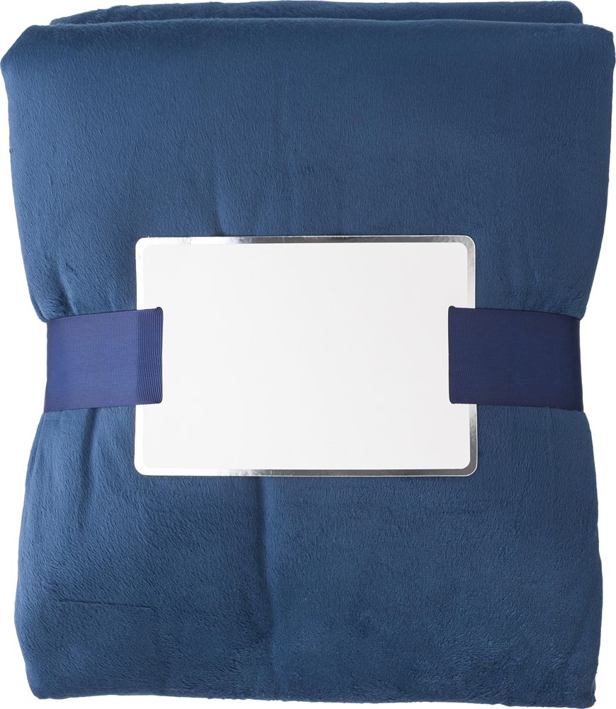 Polyester (190gr/m2) deken Margot - met logo of onbedrukt bestellen - blauw