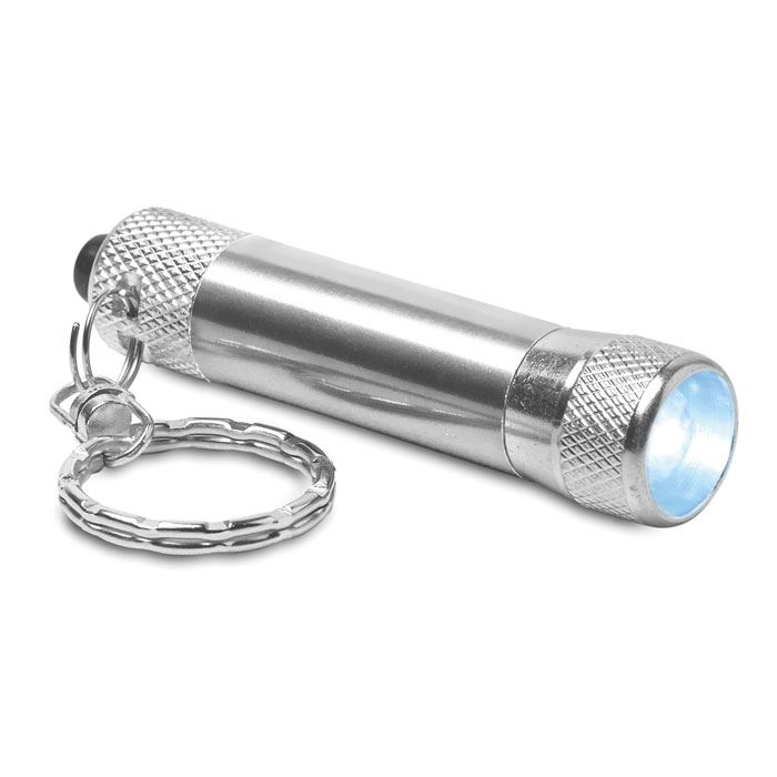 ARIZO - Sleutelhanger met zaklampje - voor bedrijven en relatiegeschenken - Zilver