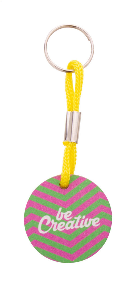 Woody Plus A - custom made sleutelhanger - met logo of onbedrukt bestellen - geel/natuurlijk