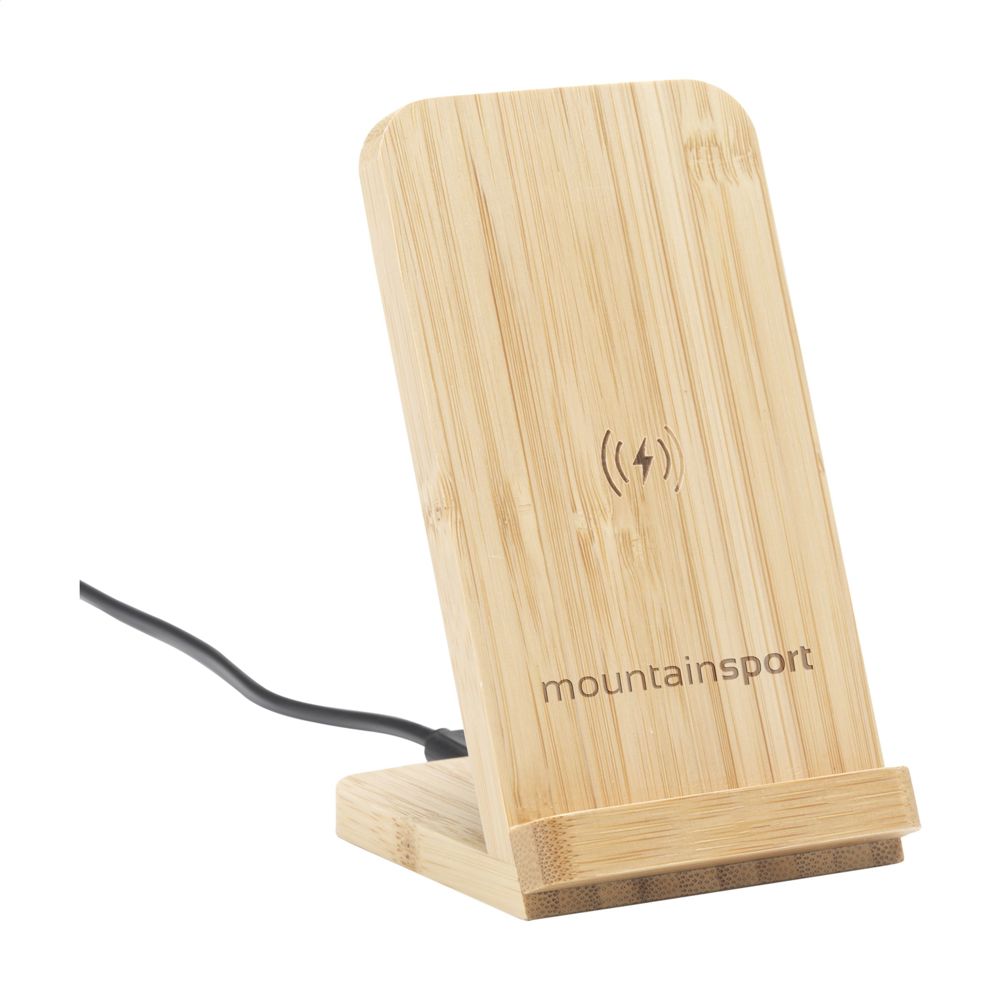 Baloo Wireless Charger Stand 15W oplader - kopen of bedrukken - bamboe