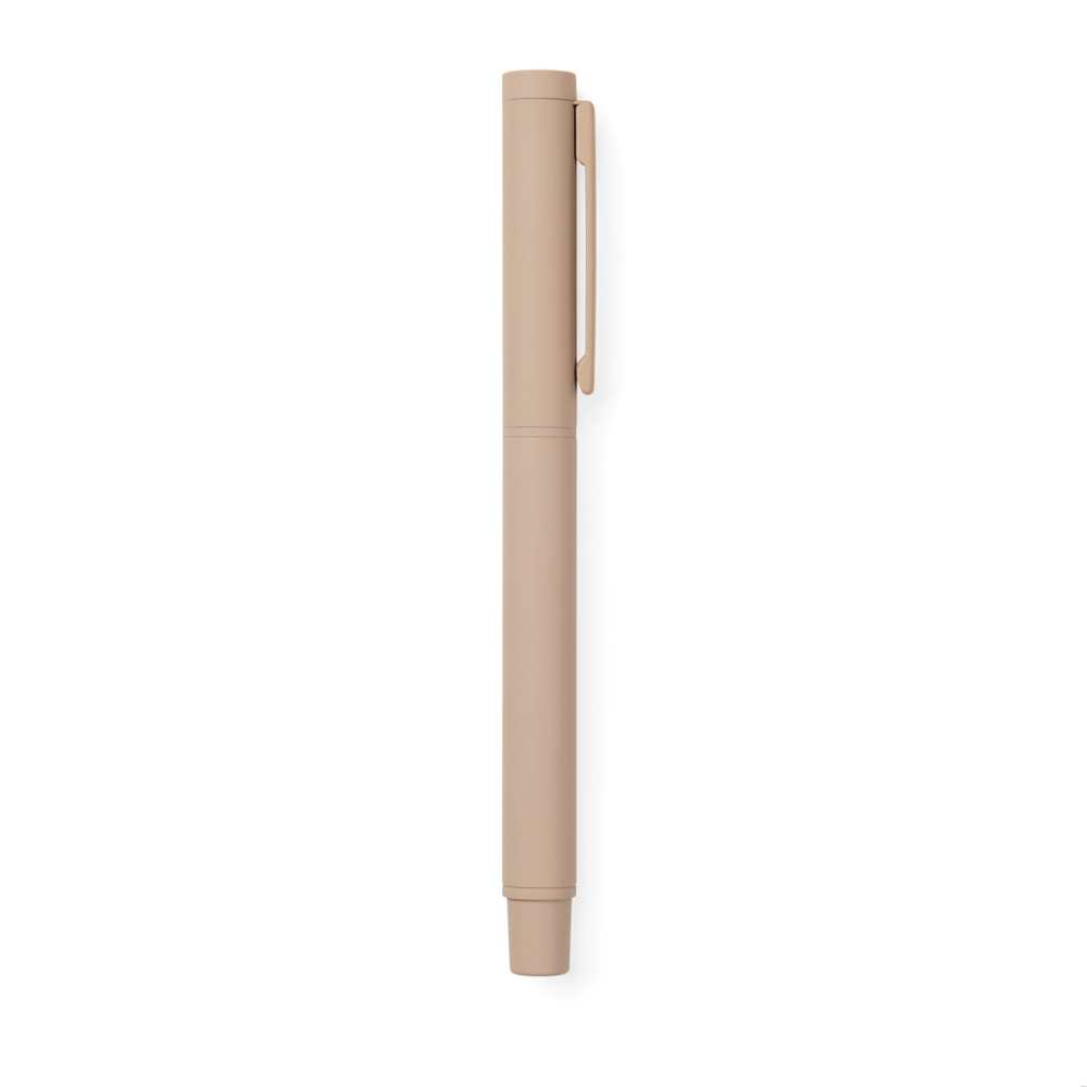 VINGA Baltimore RCS recycled RVS pen - met logo of onbedrukt bestellen - greige (± PMS 7530)