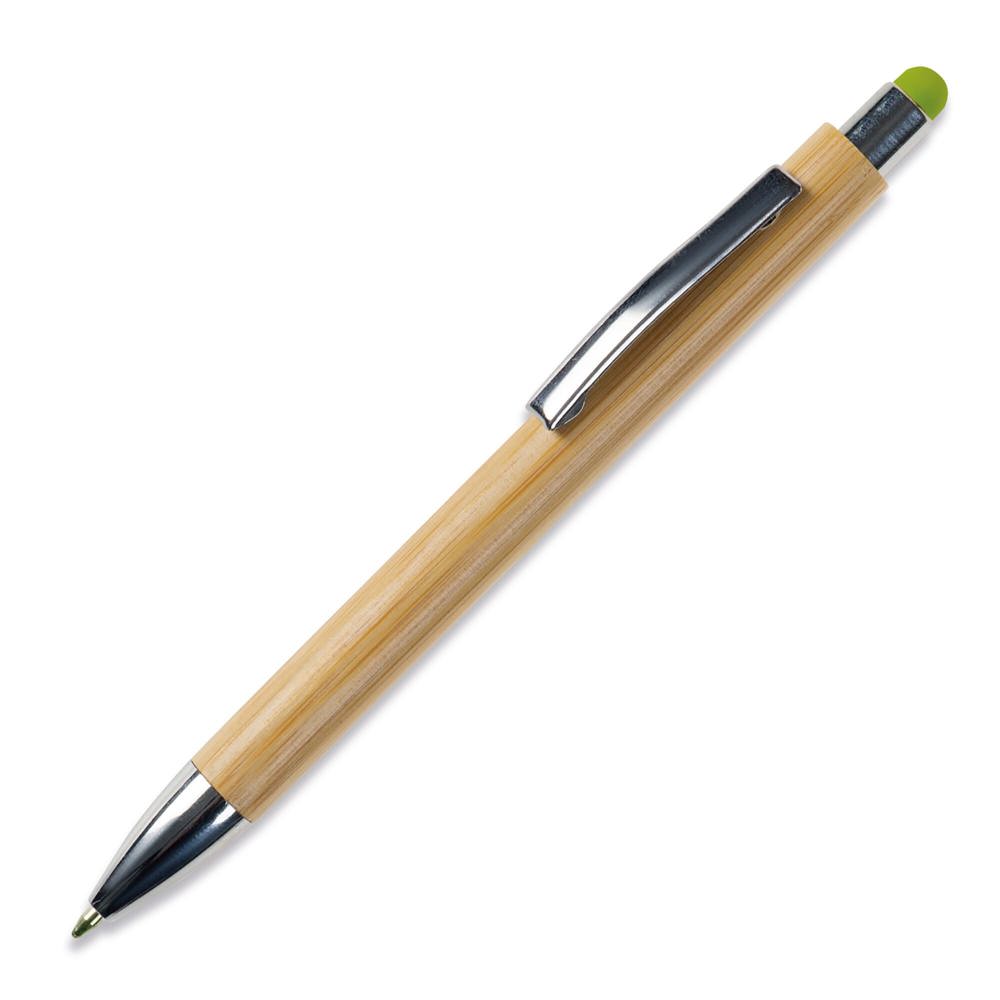 Balpen New York bamboe met stylus - voor bedrijven en relatiegeschenken - Groen
