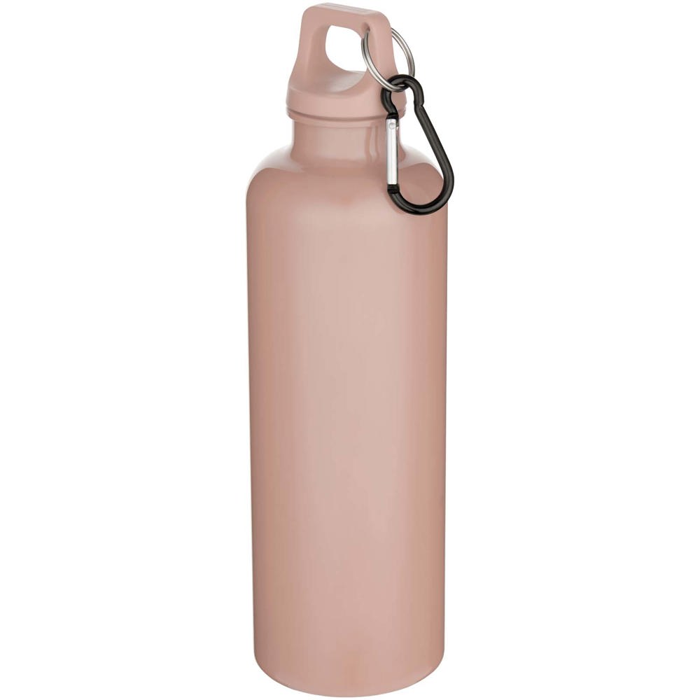 Oregon 750 ml effen RCS gerecycleerde plastic drinkfles met karabijnhaak - met logo of onbedrukt bestellen - Oudroze