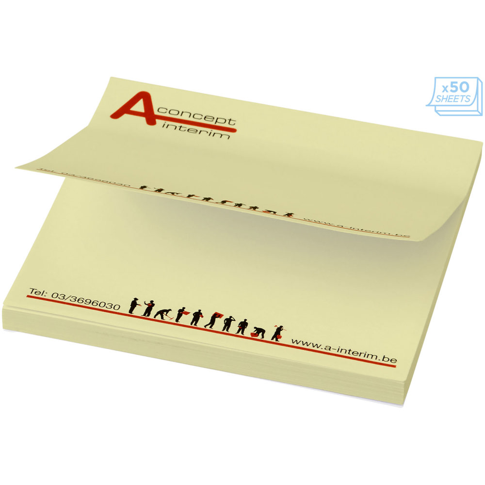 Sticky-Mate® sticky notes 75x75 mm - voor bedrijven en relatiegeschenken - Lichtgeel