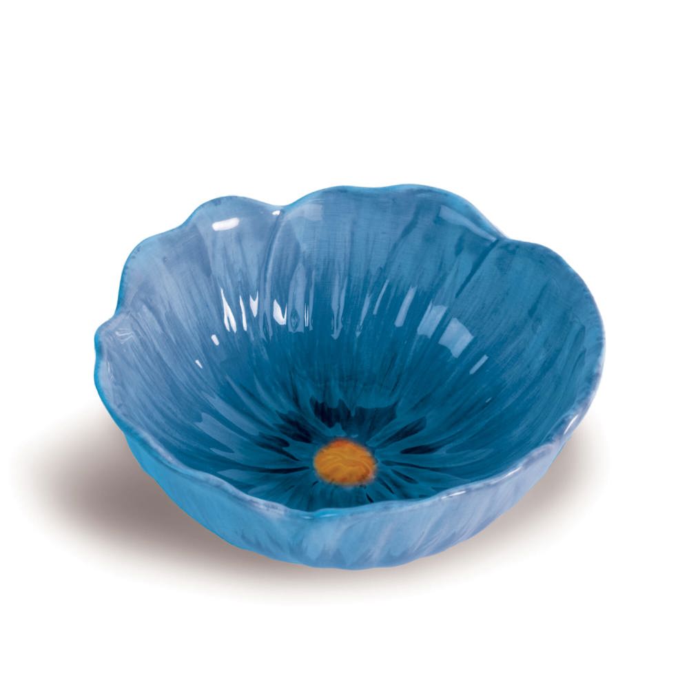 Byon Poppy kom set van 4 st. - bedrukt of onbedrukt verkrijgbaar - Blauw