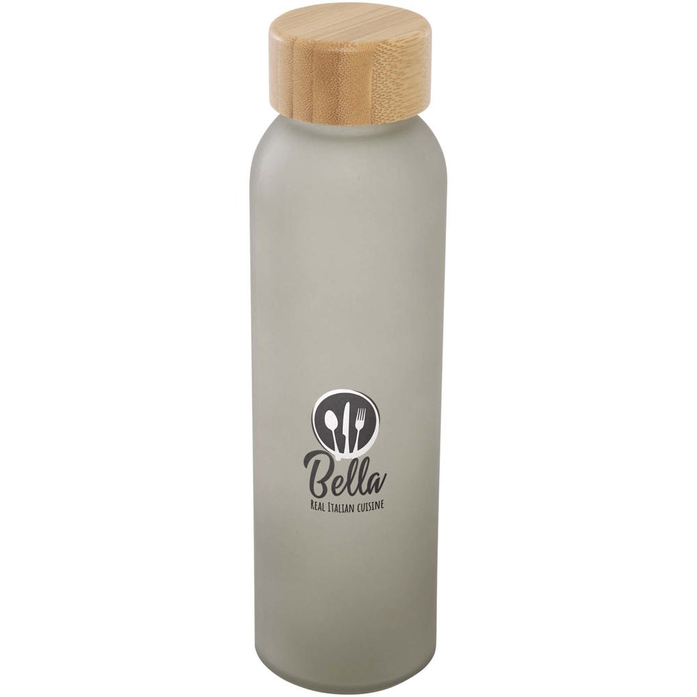 Lume 500 ml fles van mat natronkalkglas met bamboe deksel  