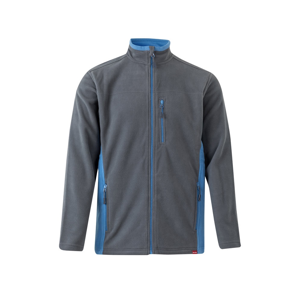VL GERAS. Tweekleurig fleecejack (220g/m²) van polyester (100%) - bedrukt of onbedrukt verkrijgbaar - Grijs, Licht blauw
