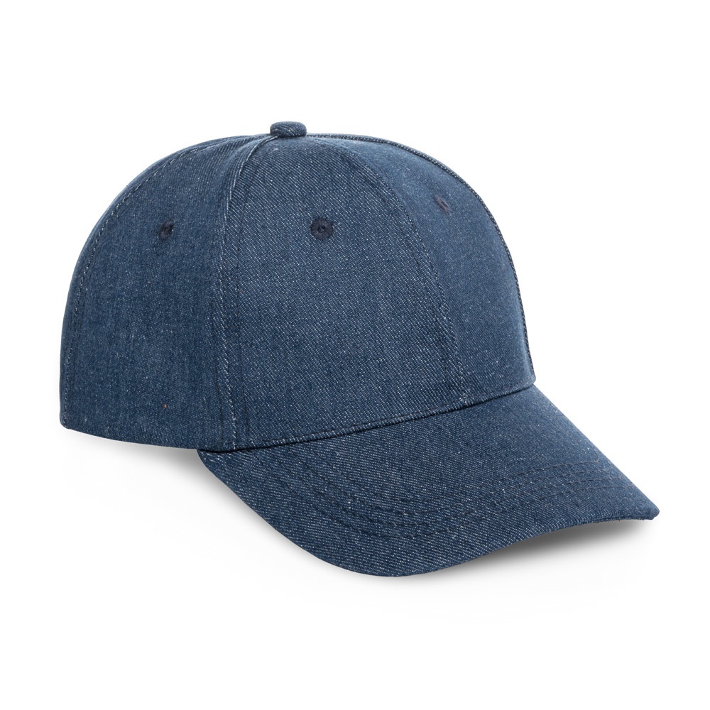 PHOEBE. Denim, katoen en polyester muts (300 g/m²)