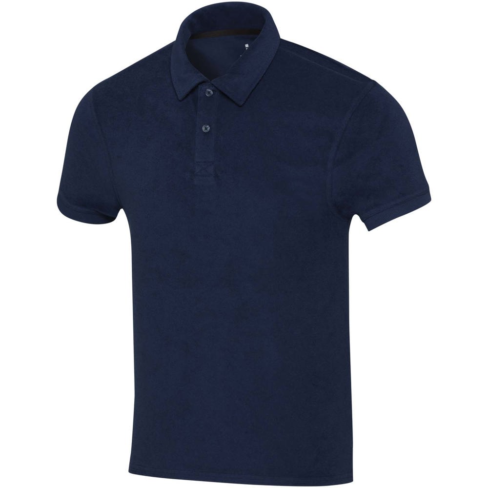 Akoya gerecyclede terry unisex polo - met logo of onbedrukt bestellen - Marineblauw