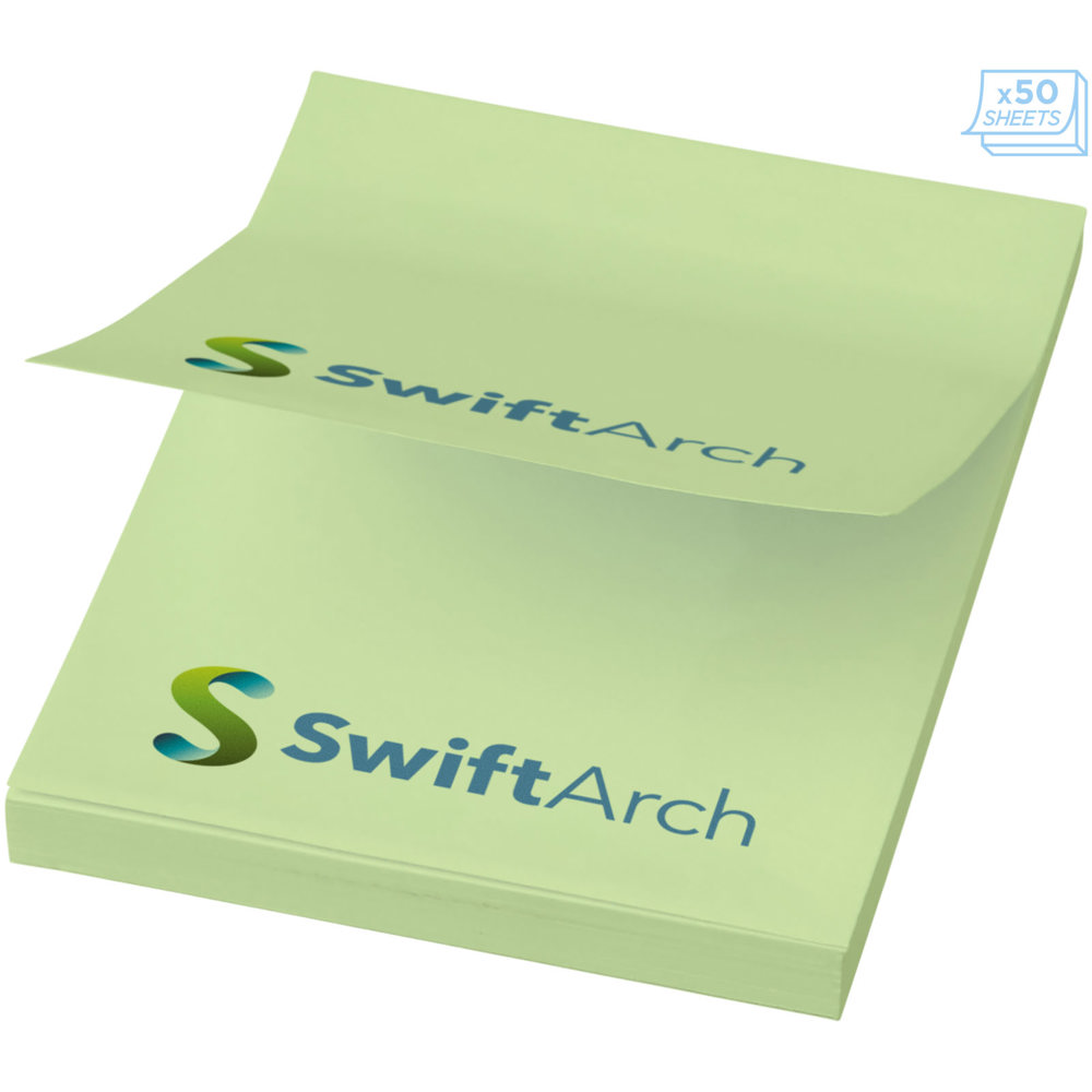 Sticky-Mate® sticky notes 50x75 mm - voor bedrijven en relatiegeschenken - Mintgroen