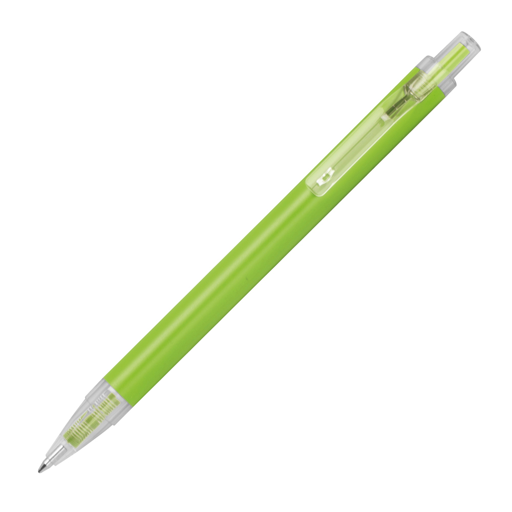 Balpen met transparante clip - Appelgroen