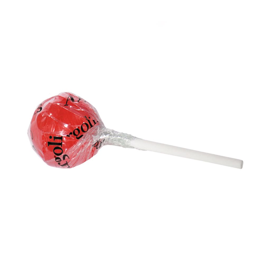 Ronde lolly - bedrukt of onbedrukt verkrijgbaar - transparant/rood