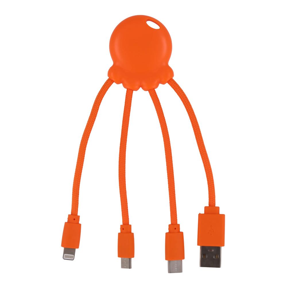 2087 | Xoopar Eco Octopus Oplaadkabel - voor bedrijven en relatiegeschenken - Oranje