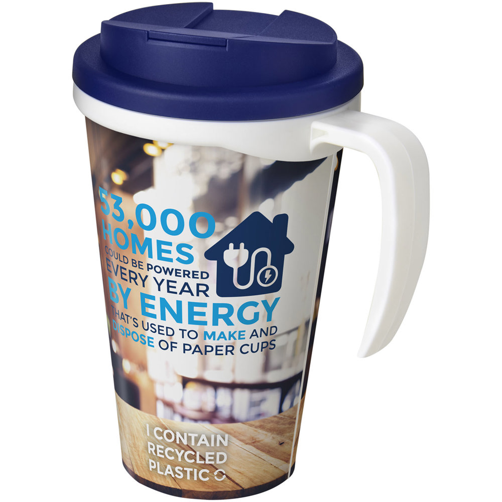 Brite-Americano® Grande 350 ml geïsoleerde beker - met logo of onbedrukt bestellen - Wit, Blauw