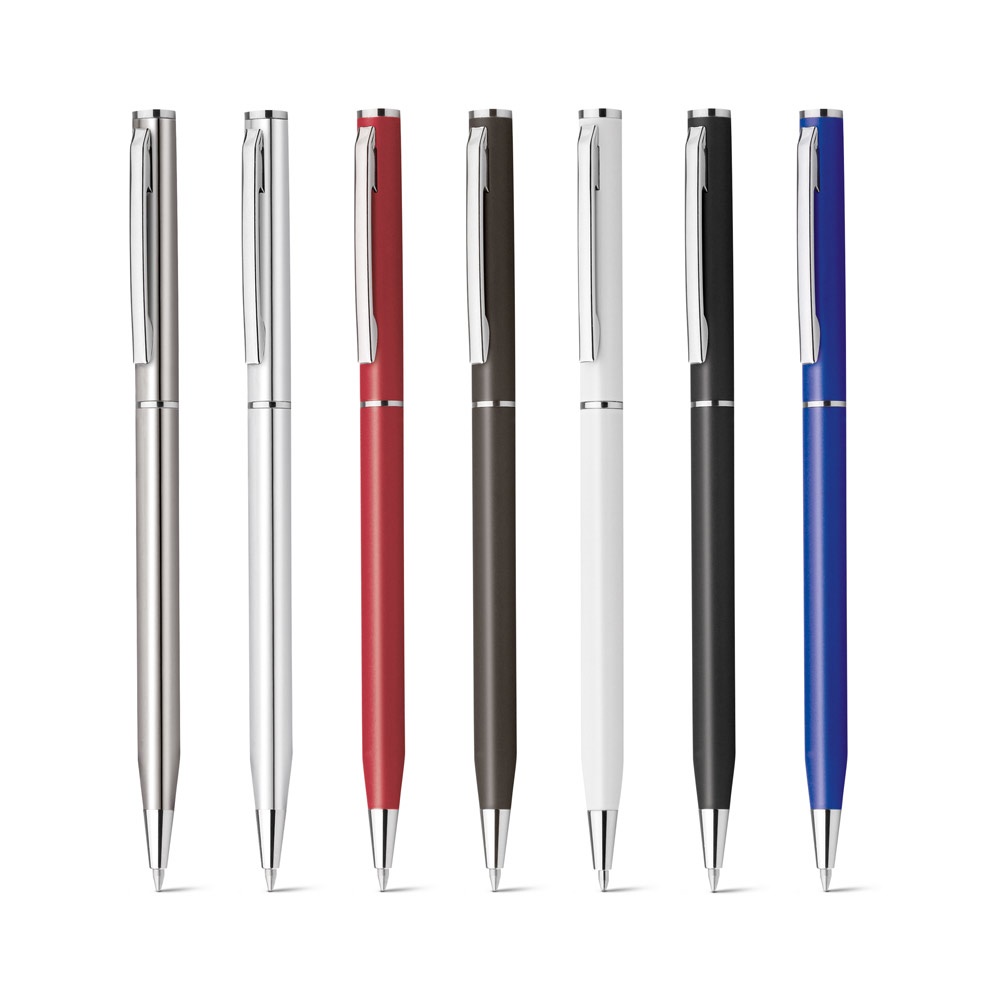 LESLEY METALLIC. Aluminium balpen met clip en draaimechanisme - kopen of bedrukken