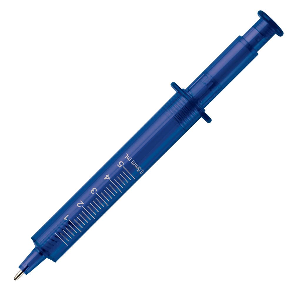 Injectiespuitpen transparant - bedrukt of onbedrukt verkrijgbaar - Transparant / Blauw