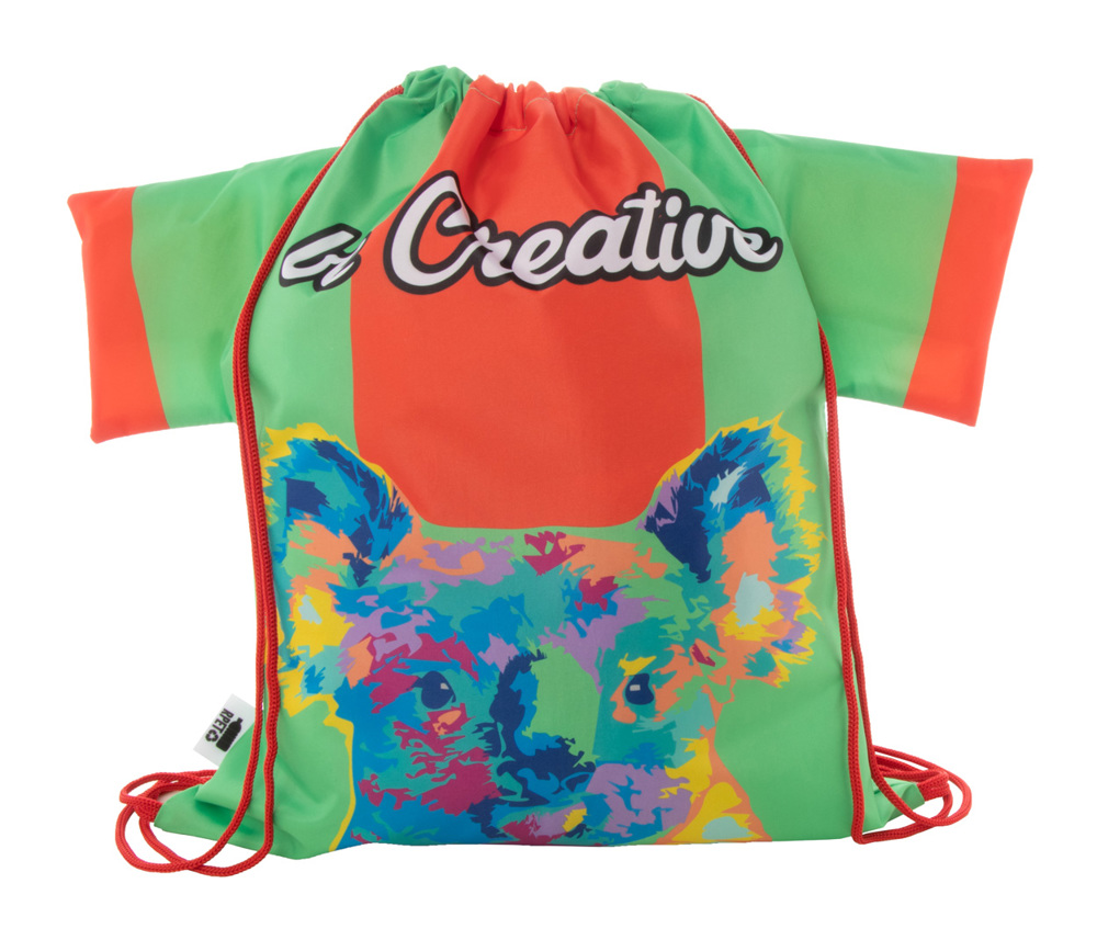 CreaDraw T RPET - custom made trekkoord tas - kopen of bedrukken - rood/wit
