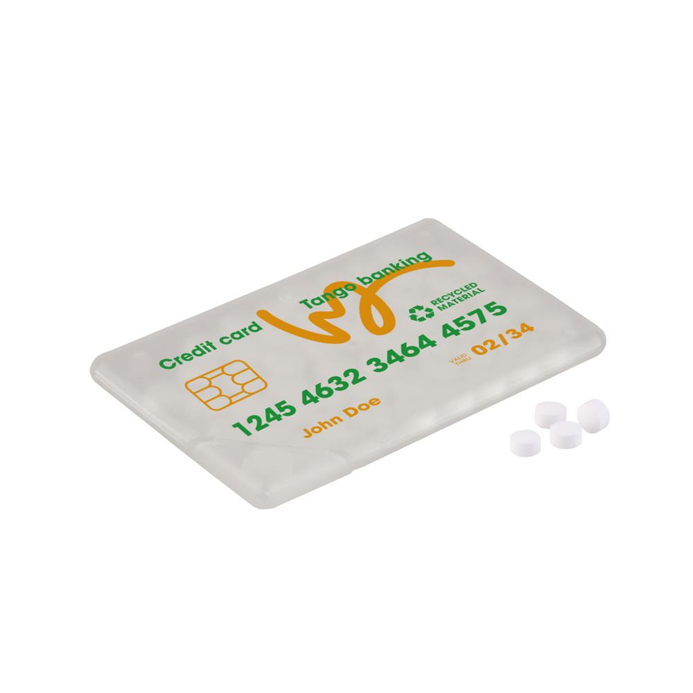 Mint creditcard met suikervrije mints - met logo of onbedrukt bestellen