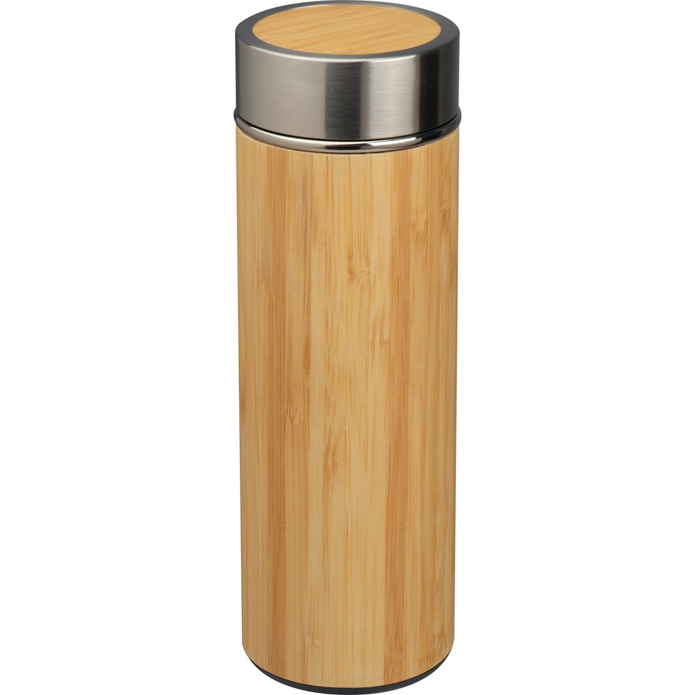 Drinkbeker RVS met bamboelook - kopen of bedrukken