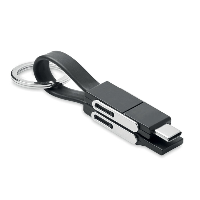 KEY C - Sleutelhanger met 4 in 1 kabel - bedrukt of onbedrukt verkrijgbaar