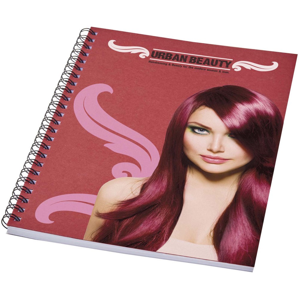 Desk-Mate® A5 kleuren spiraal notitieboek - voor bedrijven en relatiegeschenken - Rood