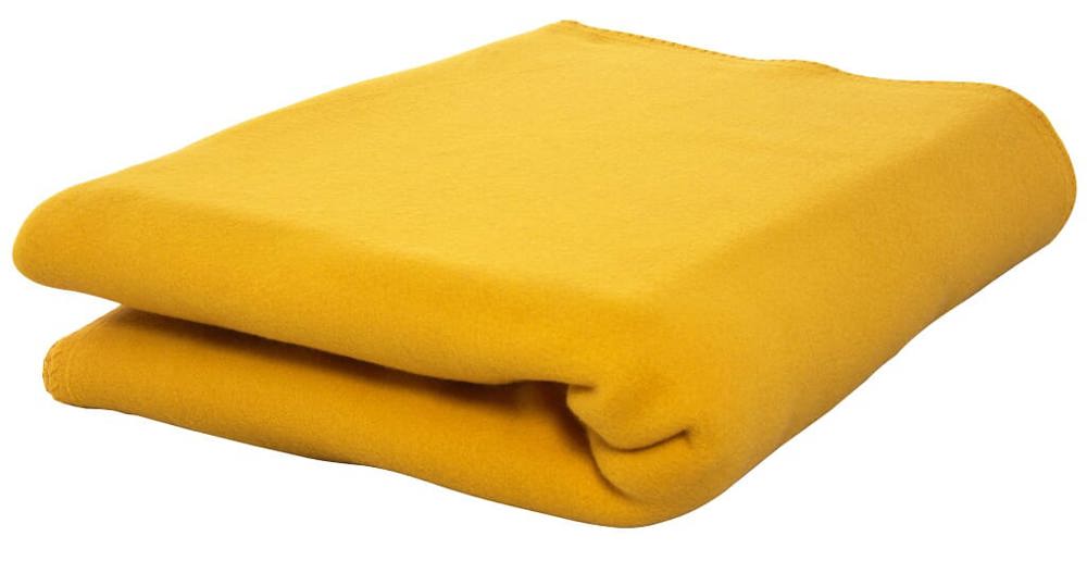 Fleeceplaid 150x120 cm, 250 gr/m² - met logo of onbedrukt bestellen - Donkergeel (PMS 142c) / Donkergeel